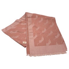 Cartier Paris Vintage Pink Cashmere and Silk Stole Shawl Scarf (écharpe châle en cachemire et soie)
