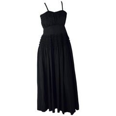 Vintage 50s Black Ruffle Day Dress