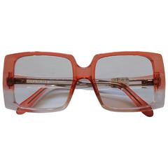 Vintage 1990s Givenchy See Through Peach Crystal Frame