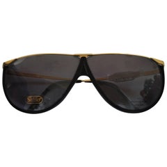 1990s Safilo Black & Gold Sunglasses