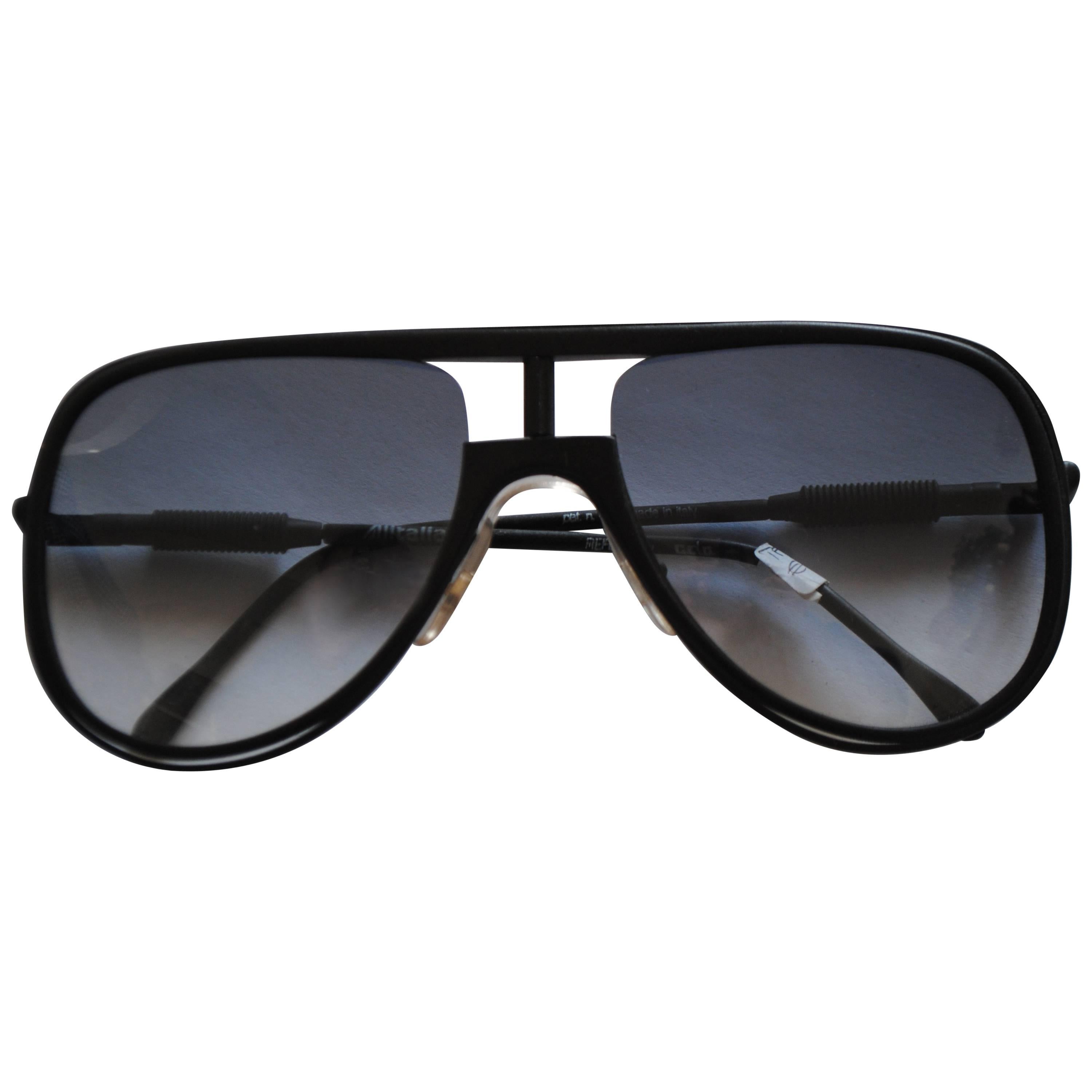 1990s Alitalia Black Sunglasses