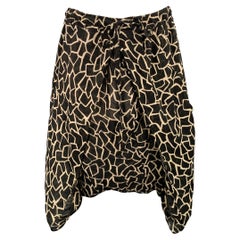 DAMIR DOMA Size XL Black Beige Abstract Virgin Wool Blend Drop Crotch Shorts