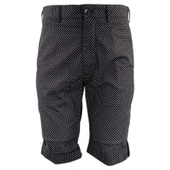ENGINEERED GARMENTS Talla 32 Negro Blanco Lunares Algodón Zip Fly Pantalones Cortos