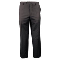 BORRELLI Size 36 Black Wool Zip Fly Dress Pants