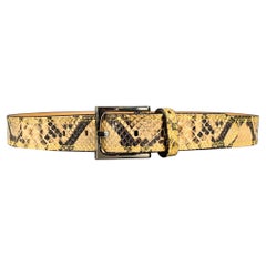 DONALD J PLINER Size 38 Beige Brown Animal Print Faux Leather Belt