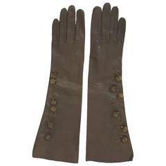 Vintage Bronze-Beaded Gloves