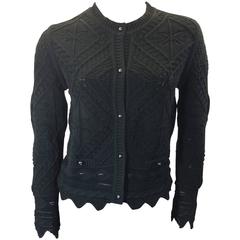 Chanel Black Woven Cardigan