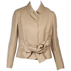 Tan Valentino Bow Coat