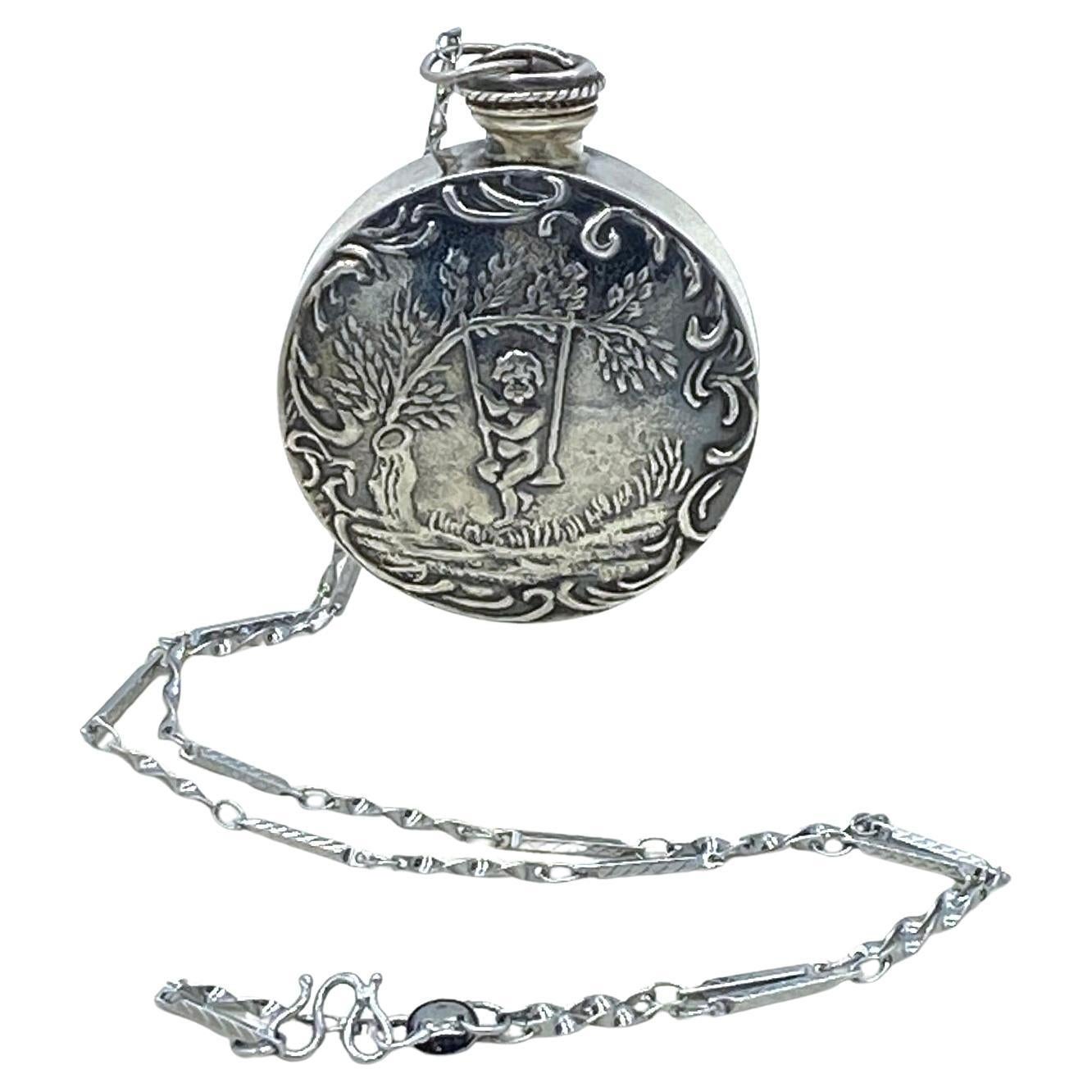 Cherub Sterling Silver Chatelaine Perfume Bottle