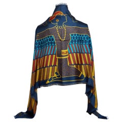 Chanel Blue Egyptian Silk Shawl