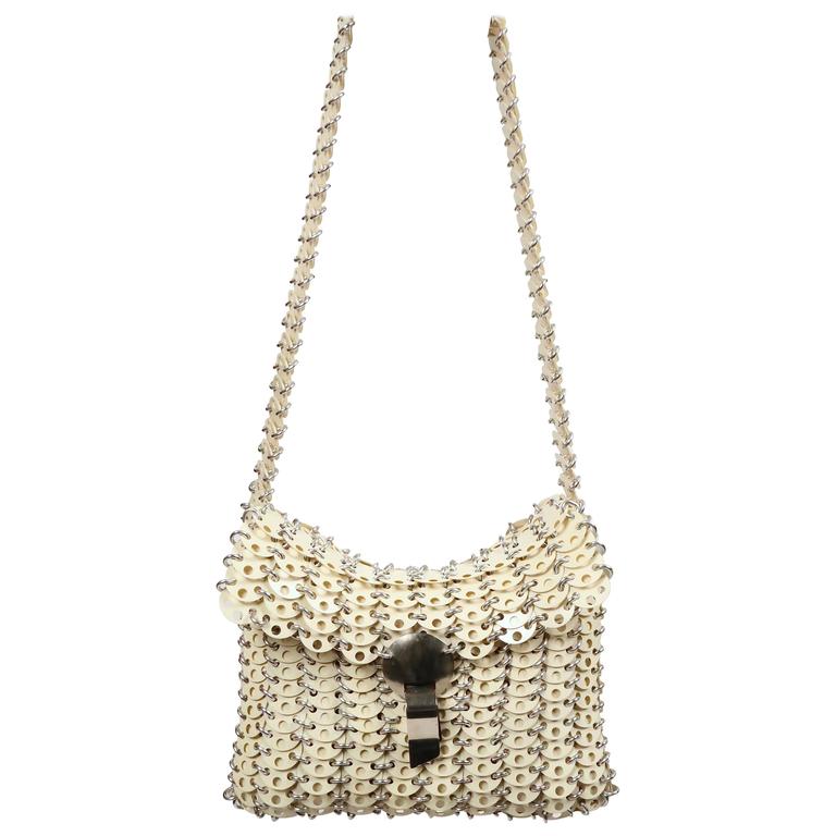 1960's PACO RABANNE plastic disc bag with silver hardware at 1stDibs ...