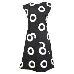 1986 ISSEY MIYAKE black circular Ikat woven cotton RUNWAY day dress