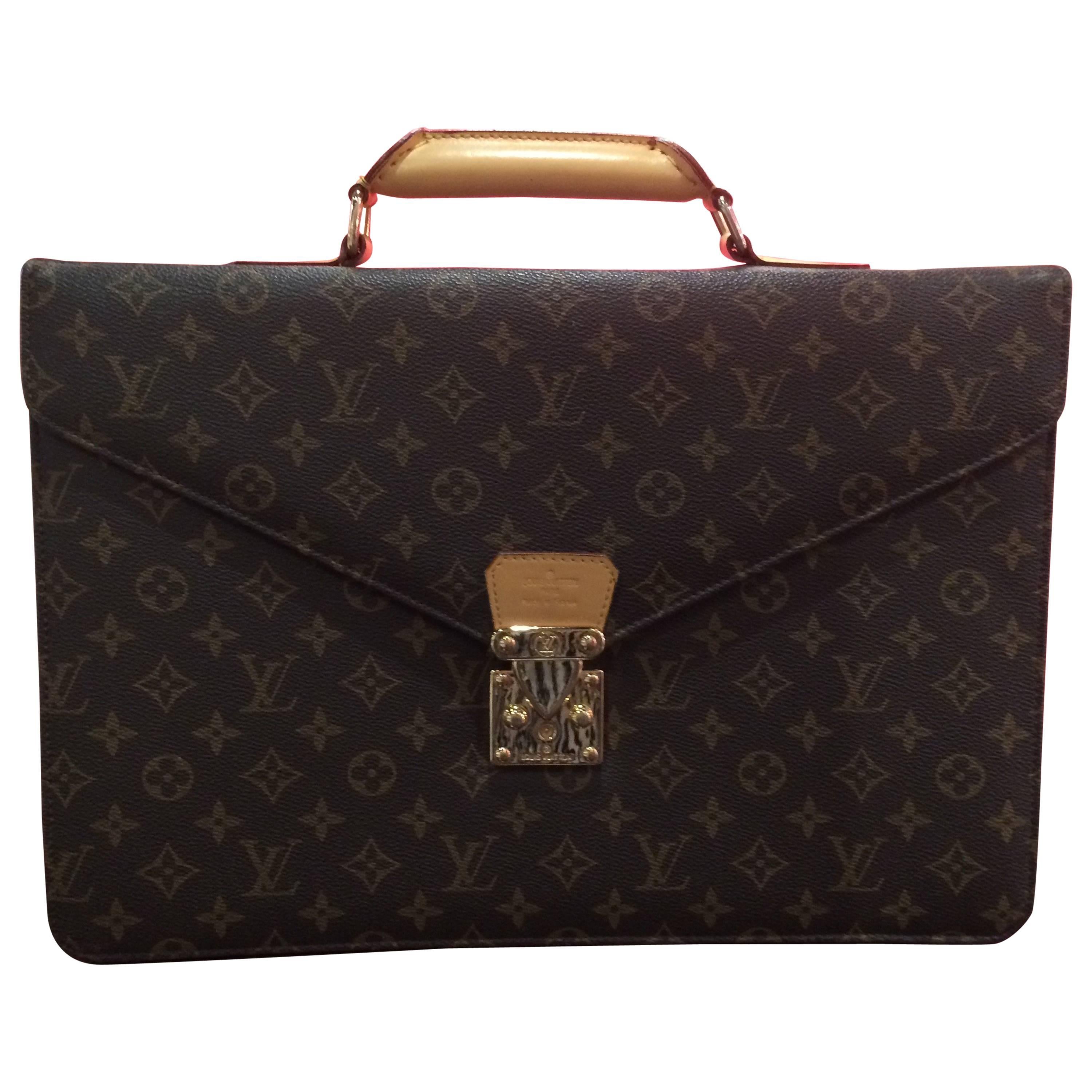 Louis Vuitton Vintage Rare Monogram Canvas Men's Briefcase Laptop Business  Bag at 1stDibs