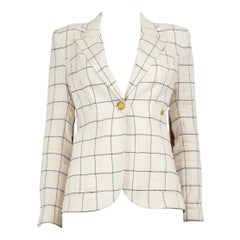 Smythe Ecru Checkered Pattern Blazer Size XS