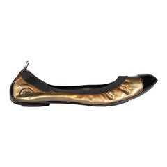 Chanel 2008 Brown Patent CC Logo Ballet Flats Size IT 41