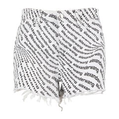 Alexander Wang Logo Denim Bite Shorts Größe XS