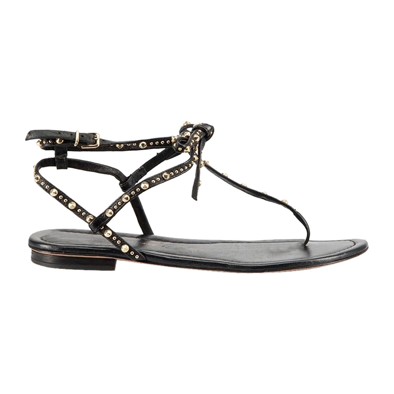 Gianvito Rossi Sandales en cuir noir cloutées Taille IT 36