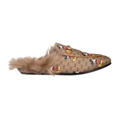 Gucci Gucci x Disney Brown Mini GG Mickey Print Princetown Mules Size IT 36