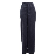 Pantalon droit en velours côtelé bleu marine Isabel Marant, taille M