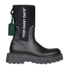 Off-White Black “For Rainy Days” Rain Boots Size IT 36