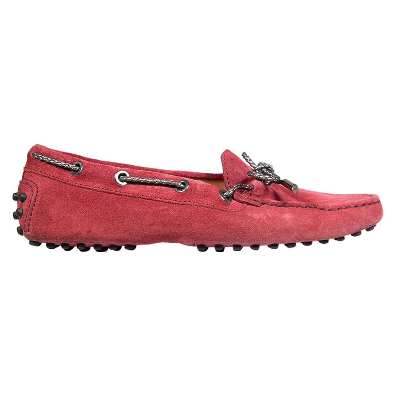 Mocassini Tod's in pelle scamosciata bordeaux Taglia IT 34 in vendita