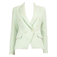 L'Agence Green Tweed Double Breasted Blazer Size XS