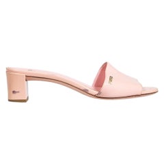 Fendi Pink Patent Leather Logo Mules Size IT 37.5