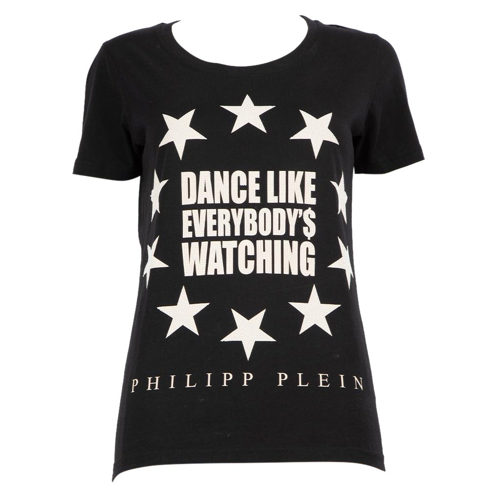 Philipp Plein Black Graphic T-Shirt Size XS For Sale