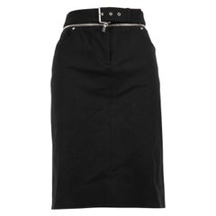 Céline Black Denim Belted Mini Skirt Size L