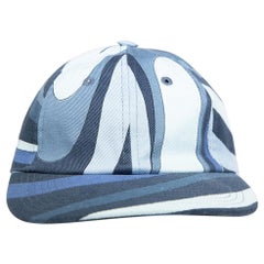 Emilio Pucci, cappellino da baseball con motivo stampato in blu denim