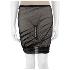Rick Owens SS21 Pantalones cortos en capas transparentes negros Talla M