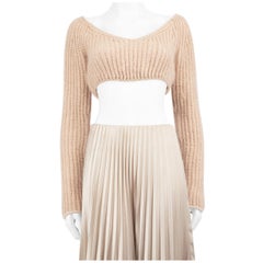 Fendi Pink Wool Chunky Knit Cropped Jumper Size M