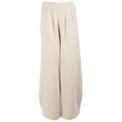 Pantaloni in maglia di lana grigia Hermès Taglia S