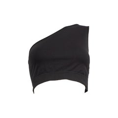 Rick Owens Schwarzes One Shoulder Crop Top Größe S