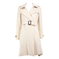 Burberry Ecru Cashmere Belted Trench Coat Size M