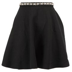 Miu Miu Black Crystal Embellished Mini Skirt Size XXS