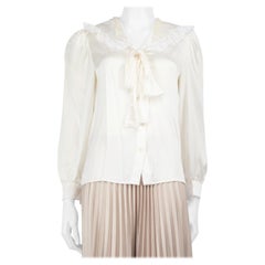 Miu Miu White Lace Trim Blouse Size M