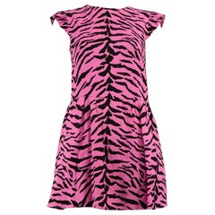 Saint Laurent Pink Zebra Print Mini Dress Size S