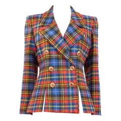 Saint Laurent Wool Tartan Blazer Size M