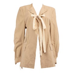 Sportmax Beige Raw Edges Giacca di media lunghezza Taglia L.