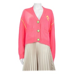 Mira Mikati Cardigan Bordado Lana Rosa Neón Talla M