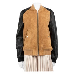 Sandro Suede & Leather Bomber Jacket Size XL
