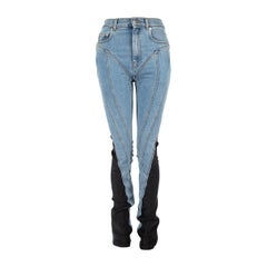 Mugler Blue Denim Spiral Jeans Size S