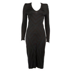 Alexander McQueen Chevron Pattern Midi Dress Size S