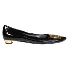 Roger Vivier Black Patent Leather Flats Size IT 40.5