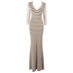 Jean Paul Gaultier Crystal Embellished Stripe Dress Size S