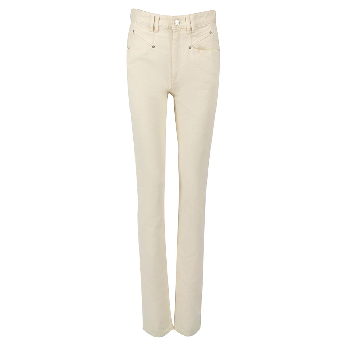 Isabel Marant Ecru Straight Leg Jeans Size S For Sale