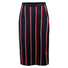 Altuzarra Falda a rayas de lana azul marino hasta la rodilla Talla M