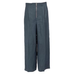 Céline Blau Weit geschnittene Hose mit hohem Bund Größe M