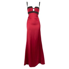 Roberto Cavalli Just Cavalli Red Square Neck Maxi Dress Size XS